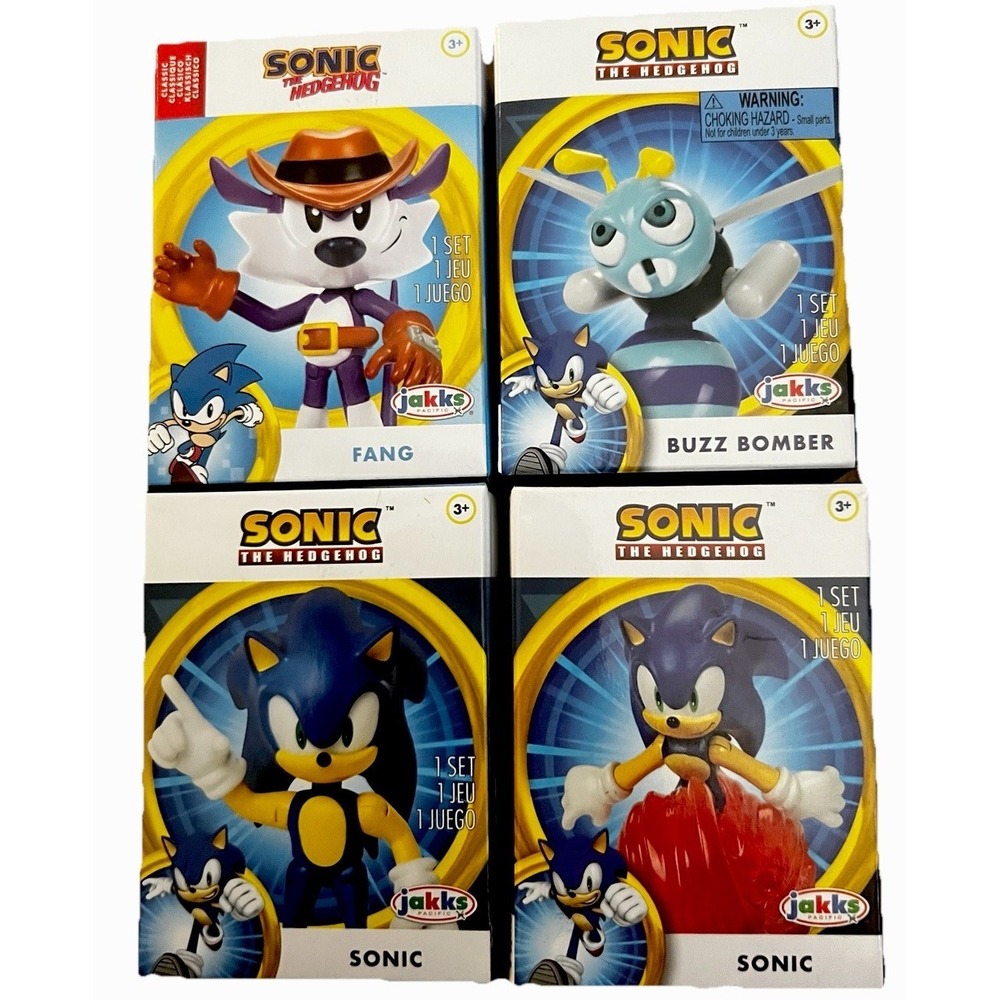 Sonic The Hedgehog Jakks Pacific 4 Figure Lot Fang Buzz Bomber Sonic Classic